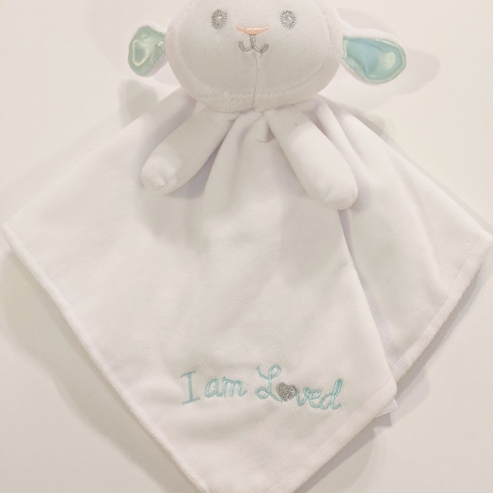 Baby starters “I am loved” lamb security blanket